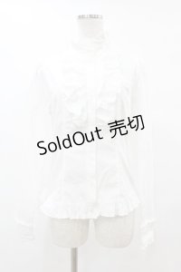 PEACE NOW / フリルブラウス  白 H-25-06-24-1028-PU-BL-KB-ZH