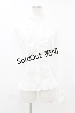 画像1: PEACE NOW / フリルブラウス  白 H-25-06-24-1028-PU-BL-KB-ZH