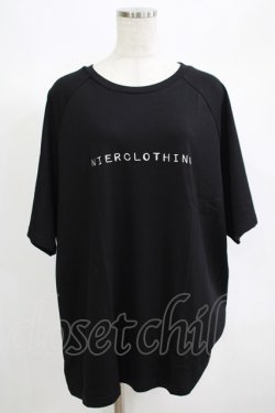 画像1: NieR Clothing / 刺繍COTTON CUTSEW  黒 H-25-06-24-052-PU-TO-KB-ZH