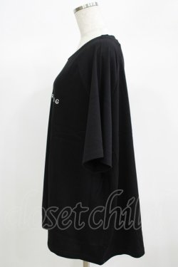 画像2: NieR Clothing / 刺繍COTTON CUTSEW  黒 H-25-06-24-052-PU-TO-KB-ZH