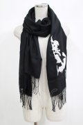 NieR Clothing / 刺繍ストール  黒 H-25-06-24-055-PU-ZA-KB-ZH