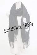 NieR Clothing / 刺繍ストール  黒 H-25-06-24-055-PU-ZA-KB-ZH