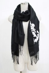 NieR Clothing / 刺繍ストール  黒 H-25-06-24-055-PU-ZA-KB-ZH