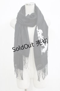 NieR Clothing / 刺繍ストール  黒 H-25-06-24-055-PU-ZA-KB-ZH