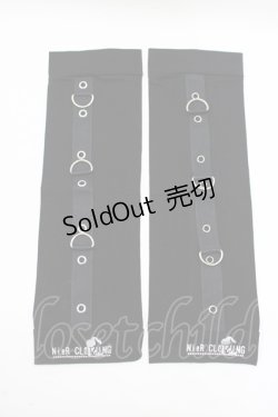 画像1: NieR Clothing / ロゴプリントアームカバー  黒 H-25-06-24-060-PU-ZA-KB-ZH