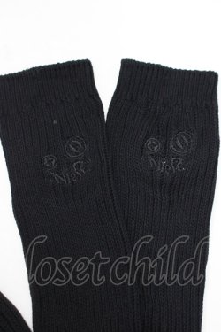 画像2: NieR Clothing / 刺繍リブニットカバー  黒 H-25-06-24-062-PU-ZA-KB-ZH