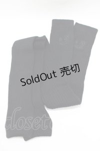 NieR Clothing / 刺繍リブニットカバー  黒 H-25-06-24-063-PU-ZA-KB-ZH