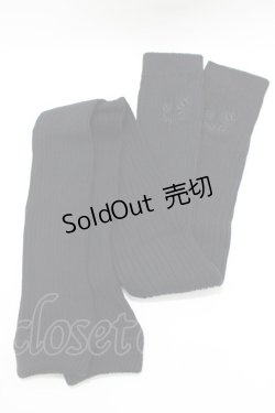 画像1: NieR Clothing / 刺繍リブニットカバー  黒 H-25-06-24-063-PU-ZA-KB-ZH