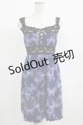 h.Jelly HONEY / レース切替プリントワンピース  ネイビー H-25-06-24-006-HN-OP-KB-ZH