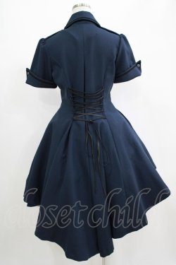画像3: ATELIER BOZ / クロアートスカート付きワンピース  紺×紺 H-25-06-24-001-EL-OP-KB-ZH