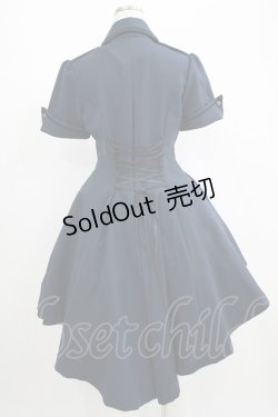 画像3: ATELIER BOZ / クロアートスカート付きワンピース  紺×紺 H-25-06-24-001-EL-OP-KB-ZH