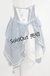 Ozz oneste / コルセットオーバースカート  白×青 H-25-06-24-008-OO-SK-KB-ZH