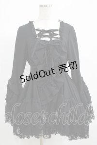 MARBLE / レースフリルワンピース  黒 H-25-06-24-010-GO-OP-KB-ZH