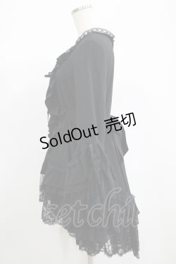 画像2: MARBLE / レースフリルワンピース  黒 H-25-06-24-010-GO-OP-KB-ZH
