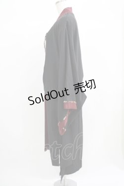 画像2: Ozz oneste / ジャガード切替着物羽織  黒 H-25-06-24-014-OO-JA-KB-ZT267