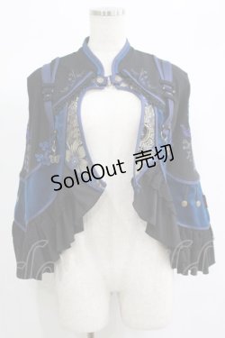 画像1: Ozz oneste / 蝶舞秋園ミニマント  黒×青 H-25-10-20-012-OO-JA-KB-ZH