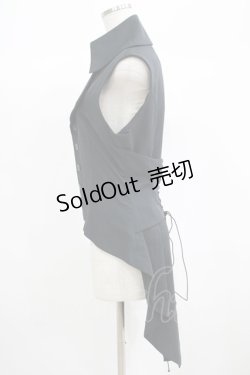 画像2: ATELIER BOZ / バックレースアップベスト  黒 H-25-06-24-017-EL-TO-KB-ZH