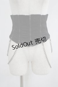 BPN / チェーンZIPショートコルセット  黒 H-25-06-24-020-GO-ZA-KB-ZH