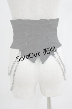 画像3: BPN / チェーンZIPショートコルセット  黒 H-25-06-24-020-GO-ZA-KB-ZH