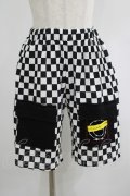 HELL CAT PUNKS / ブロックチェックショートパンツ  白×黒 H-25-06-24-021-PU-PA-KB-ZH