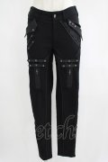 Ozz Croce / レイヤード風ZIPデザインパンツ  黒 H-25-06-24-024-OO-PA-KB-ZH