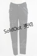 Ozz Croce / レイヤード風ZIPデザインパンツ  黒 H-25-06-24-024-OO-PA-KB-ZH