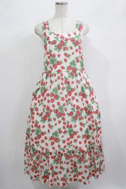 画像1: Jane Marple / Strawberry gardenのストラップドレス Free 白 H-25-06-25-027-JM-OP-KB-ZH