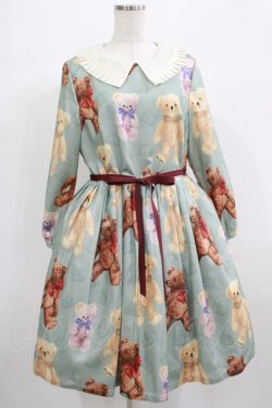 画像1: Leur Getter / Teddy Friends袖付きワンピース トールサイズ(L) ミント H-25-06-25-004-LU-OP-KB-ZH