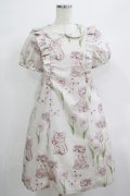 Emily Temple cute / Kittenフリルワンピース  グレー H-25-06-25-049-ET-OP-KB-ZH