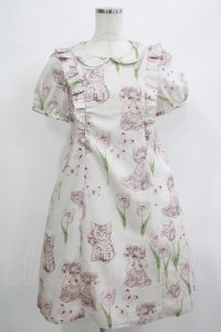 Emily Temple cute / Kittenフリルワンピース  グレー H-25-06-25-049-ET-OP-KB-ZH