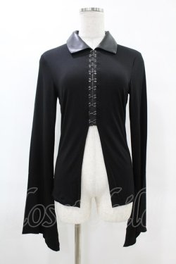 画像1: KILL STAR / VAMP FATALE SHIRT XS ブラック H-25-06-25-1052-SL-TO-KB-ZH