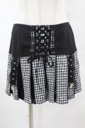 TRIPP NYC / BO PEEP PLEATED GARTER SKIRT S 黒×白 H-25-06-25-1041-0-SK-KB-ZH