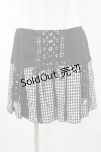 TRIPP NYC / BO PEEP PLEATED GARTER SKIRT S 黒×白 H-25-06-25-1041-0-SK-KB-ZH