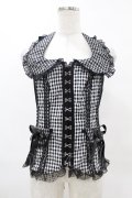TRIPP NYC / BO PEEP HALTER CORSET S 黒×白 H-25-06-25-1043-0-TO-KB-ZH