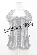 TRIPP NYC / BO PEEP HALTER CORSET S 黒×白 H-25-06-25-1043-0-TO-KB-ZH