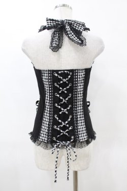 画像2: TRIPP NYC / BO PEEP HALTER CORSET S 黒×白 H-25-06-25-1043-0-TO-KB-ZH