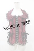 TRIPP NYC / BO PEEP HALTER CORSET S 黒×赤 H-25-06-25-1045-0-TO-KB-ZH