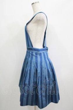 画像2: Jane Marple / Dot Stripe Jacquardのサロペットスカート  ブルー H-25-06-25-055-JM-OP-KB-ZH