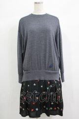 Jane Marple Dans Le Salon / Knit&Playing cards collaborationドレス M ミックスグレー×ブラック H-25-06-25-061-JM-OP-KB-ZH