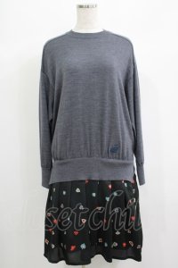 Jane Marple Dans Le Salon / Knit&Playing cards collaborationドレス M ミックスグレー×ブラック H-25-06-25-061-JM-OP-KB-ZH