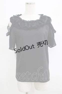 画像1: MR corset / レースフリルトップス  黒 H-25-06-25-070-PU-TO-KB-ZH