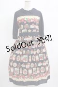 Jane Marple / Strawberry label scarfのタブリエドレス  ネイビー H-25-06-25-022-JM-OP-KB-ZH