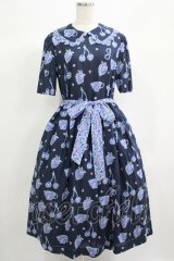 Jane Marple / Bonjour Millefleursのコレットドレス  ネイビー H-25-06-25-025-JM-OP-KB-ZH