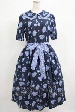 画像1: Jane Marple / Bonjour Millefleursのコレットドレス  ネイビー H-25-06-25-025-JM-OP-KB-ZH