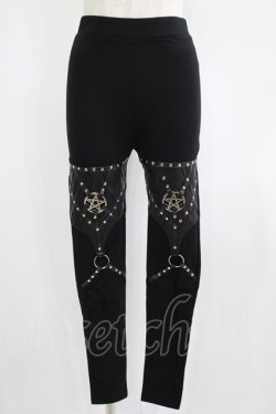 画像1: Restyle / PENTAGRAM HARNESS LEGGINGS S ブラック H-25-06-26-032-GO-PA-KB-ZH
