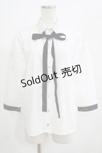 MILKBOY / ドットカラータイ付ブラウス  白 H-25-06-26-037-MB-BL-KB-ZH