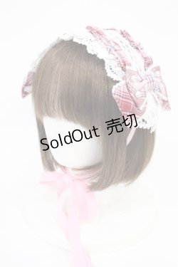 画像1: Angelic Pretty / おしゃまフリルヘッドドレス（タータン）  ピンク H-25-06-26-1001-AP-AC-NS-ZH