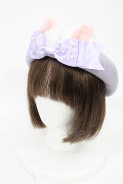 画像1: Angelic Pretty / きまぐれCatベレー  ラベンダー H-25-06-26-1008-AP-AC-NS-ZH