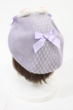 画像2: Angelic Pretty / きまぐれCatベレー  ラベンダー H-25-06-26-1008-AP-AC-NS-ZH