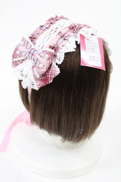 画像2: Angelic Pretty / おしゃまフリルヘッドドレス（タータン）  ピンク H-25-06-26-1001-AP-AC-NS-ZH